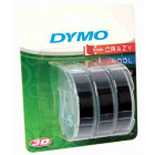 3 RUBANS 3D DYMO NOIR 9MM