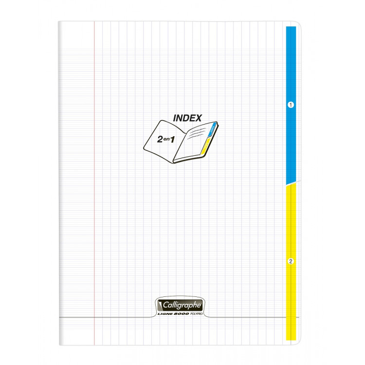 CAHIER 2 ONGLET 24X32 96P TRANSPARENT POLYPRO