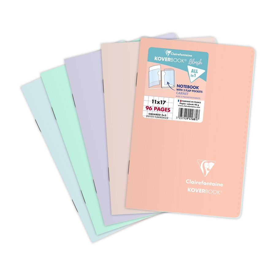 Cahier Koverbook Polypro pastel Corail CLAIREFONTAINE 24x32 96p