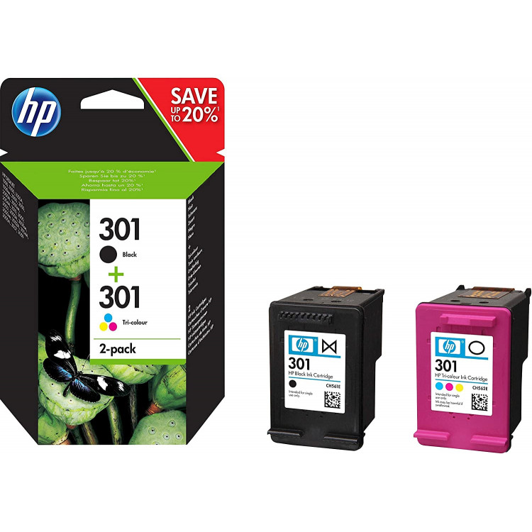 CARTOUCHE HP 301 NOIR + 301 COULEUR