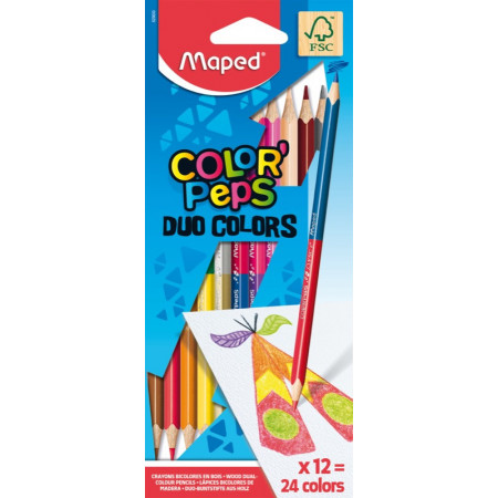 bte CRAYONS BICOLOR COLOR'PEPS X12