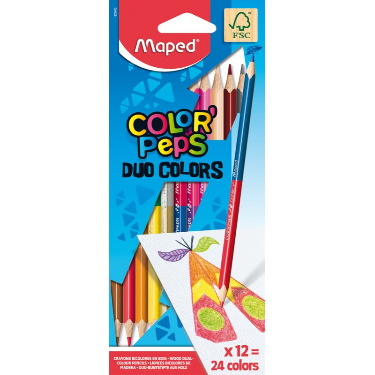 bte CRAYONS BICOLOR COLOR'PEPS X12