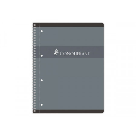 Cahier Conquérant spirale 4tr A4 160 pages 70G Q5/5 GRIS