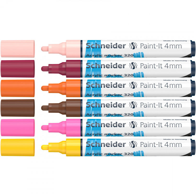 ETUIS DE 6 PAINT IT 320 4MM JA/RS/BR/OR/BO/AP