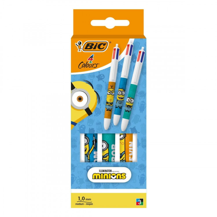 STYLOS 4C MINIONS BLISTER X3