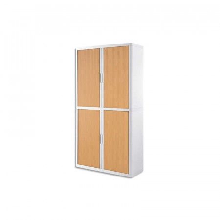 ARMOIRE HAUTE 204*110*41.5 BLANC/RIDEAUX HETRE