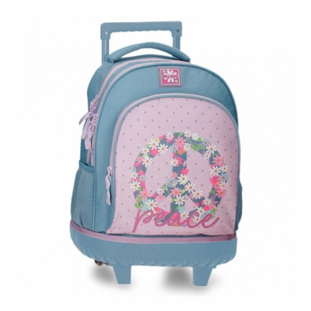 SAC A DOS ROLL ROAD PEACE BLEU ROSE