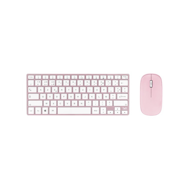 Clavier + souris Bluetooth iClick color rose