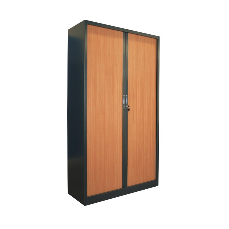 ARMOIRE HAUTE RIDEAUX COULISSANT - Anthracite (198x120cm)