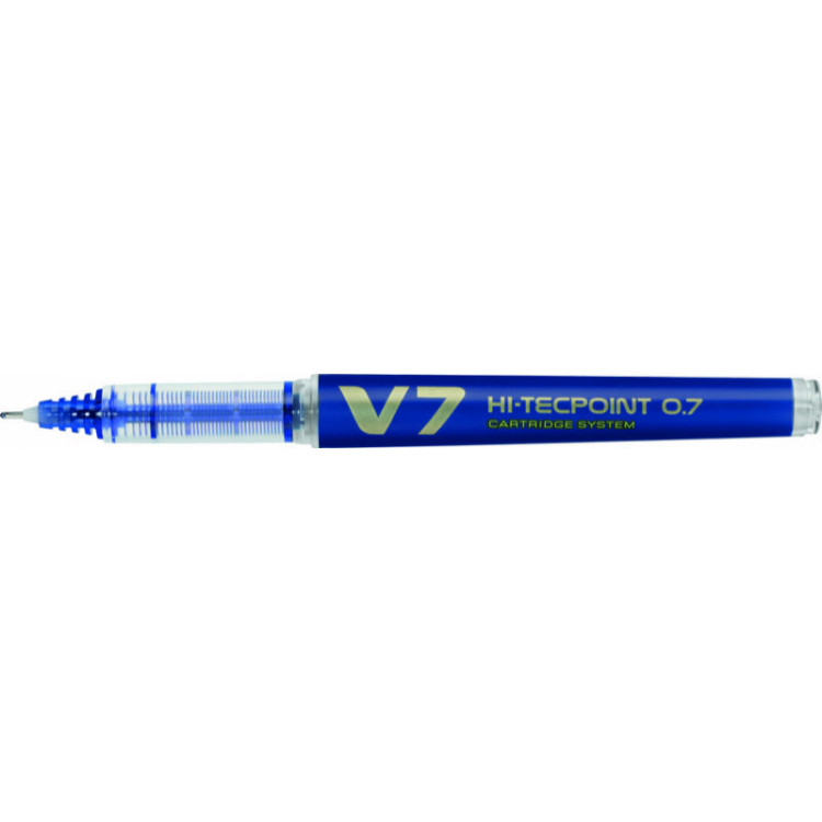 STYLO ROLLER ENCRE LIQUIDE - HI-TECPOINT V7 - 0,7mm - EPAISSEUR DE TRAIT - BLEU