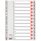 INTERCALAIRE PLASTIQUE DE 1 À 12